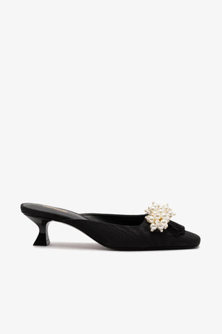 Mule Amal Pearl Seda Preto