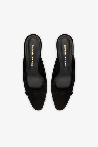 Larroudé x Parke: Mule Camurça Preto