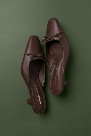 Larroudé x Parke: Mule Couro Marrom