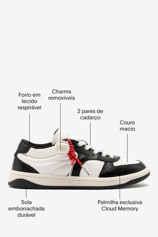 Tênis George Couro Preto e Branco Womens - Shoes - Sneakers Larroudé