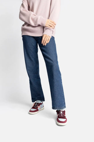 Tênis George Couro Bordô, Azul e Rosa