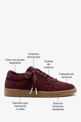 Tênis George Camurça Bordô Sneaker Larroudé