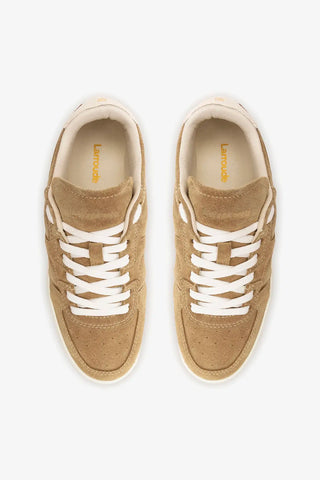 Tênis George Camurça Caramelo e Couro Off White