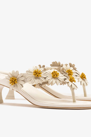 Sandália Fiore Couro Off White Sandal Larroudé