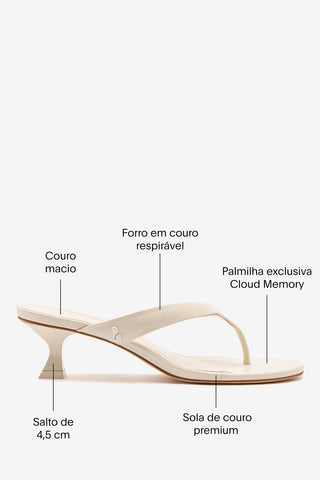 Sandália Gaia Low Couro Off White Womens - Shoes - Mules Larroudé