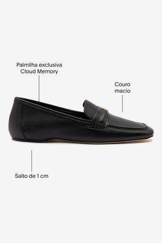 Mocassim Suki Couro Preto