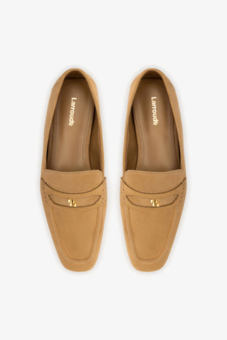 Mocassim Suki Camurça Caramelo Womens - Shoes - Loafers Larroudé