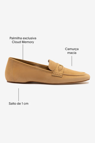 Mocassim Suki Camurça Caramelo
