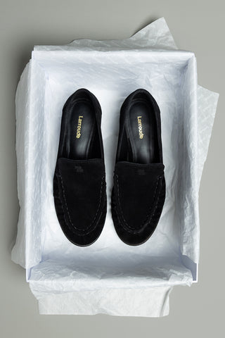 Mocassim Margaux Camurça Preto Loafer Larroudé