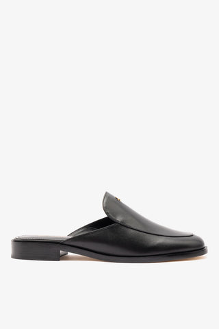 Mule Margaux Couro Preto Mule Larroudé