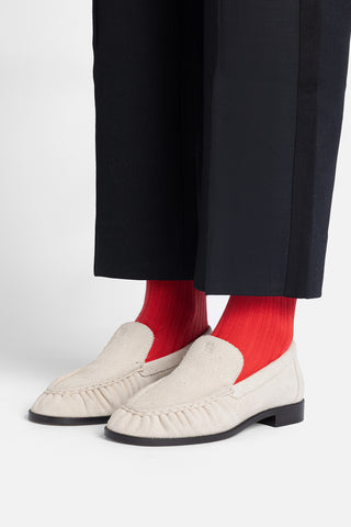 Mocassim Margaux Camurça Cinza Loafer Larroudé