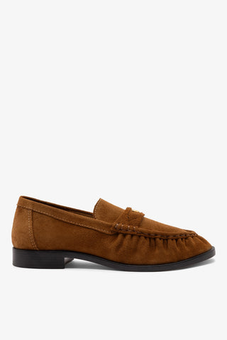 Mocassim Suki Soft Camurça Marrom Loafer Larroudé