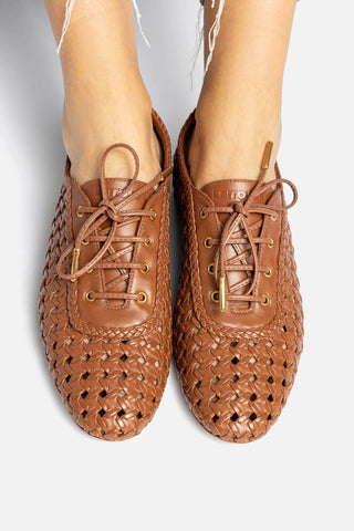 Tênis Liza Macramê Couro Caramelo Womens - Shoes - Sneakers Larroudé