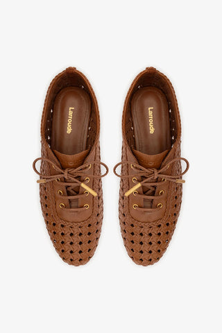 Tênis Liza Macramê Couro Caramelo Womens - Shoes - Sneakers Larroudé