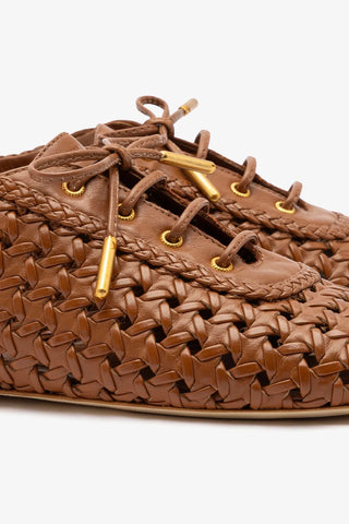 Tênis Liza Macramê Couro Caramelo Womens - Shoes - Sneakers Larroudé