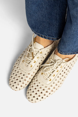 Tênis Liza Macramê Couro Off White Womens - Shoes - Sneakers Larroudé