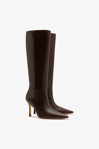 Bota Carine Couro Marrom