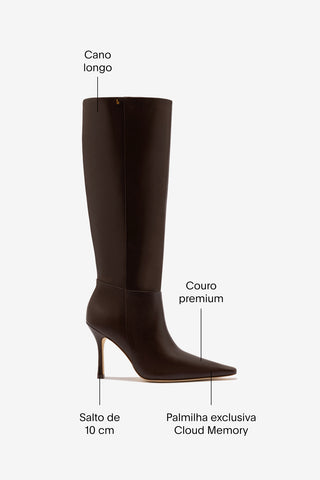 Bota Carine Couro Marrom