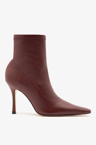 Bota Carine Mini Couro Stretch Bordô Boot Larroudé