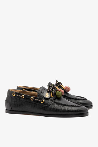 Mocassim Boat Shoe Cyprus Couro Preto