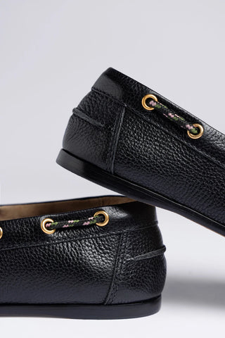 Mocassim Boat Shoe Cyprus Couro Preto