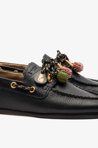Mocassim Boat Shoe Cyprus Couro Preto