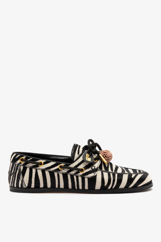 Mocassim Boat Shoe Cyprus Couro Zebra Loafer Larroudé
