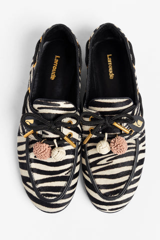 Mocassim Boat Shoe Cyprus Couro Zebra Loafer Larroudé