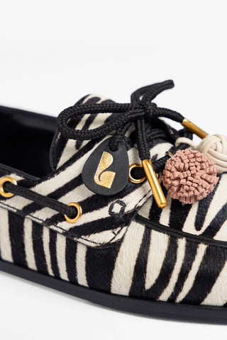 Mocassim Boat Shoe Cyprus Couro Zebra Loafer Larroudé