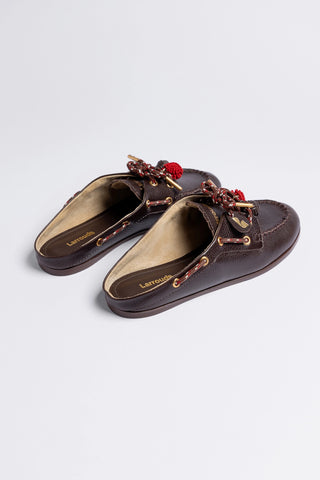 Mule Cyprus Couro Marrom