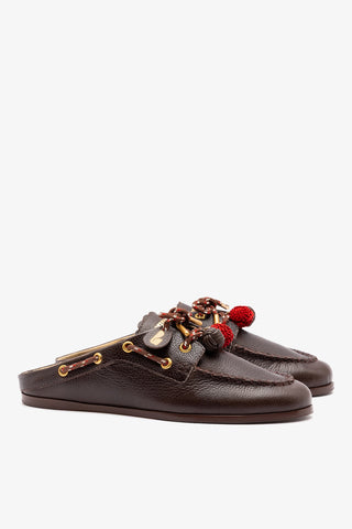 Mule Cyprus Couro Marrom