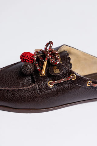Mule Cyprus Couro Marrom