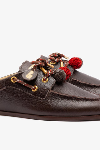 Mule Cyprus Couro Marrom