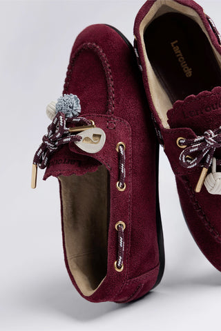 Mocassim Boat Shoe Cyprus Camurça Bordô Loafer Larroudé