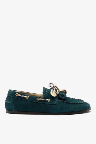 Mocassim Boat Shoe Cyprus Camurça Azul Loafer Larroudé