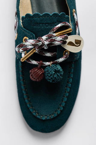 Mocassim Boat Shoe Cyprus Camurça Azul Loafer Larroudé