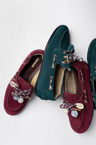 Mocassim Boat Shoe Cyprus Camurça Azul Loafer Larroudé