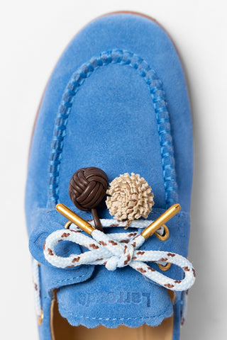 Mocassim Boat Shoe Cyprus Camurça Azul Loafer Larroudé