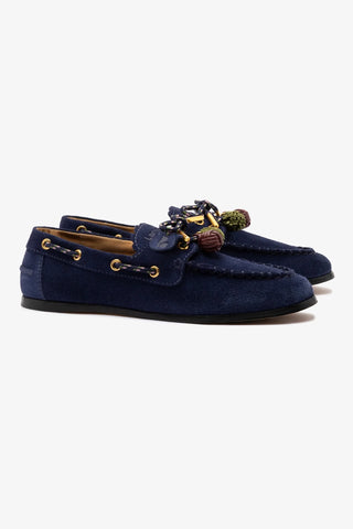Mocassim Boat Shoe Cyprus Camurça Azul