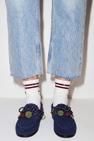 Mocassim Boat Shoe Cyprus Camurça Azul Loafer Larroudé