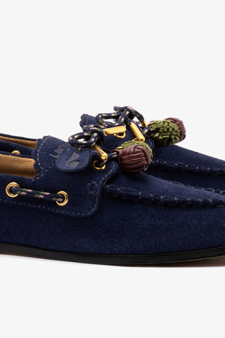 Mocassim Boat Shoe Cyprus Camurça Azul
