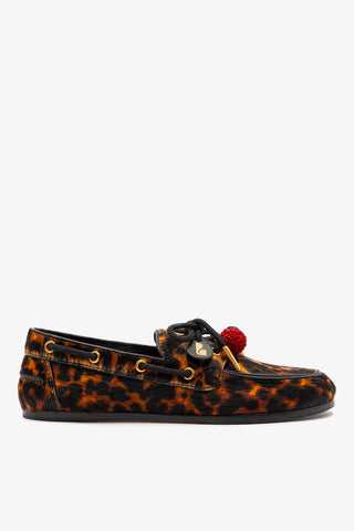 Mocassim Boat Shoe Cyprus Couro Leopardo