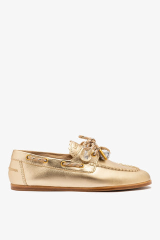 Mocassim Boat Shoe Cyprus Couro Dourado