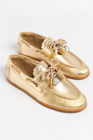 Mocassim Boat Shoe Cyprus Couro Dourado