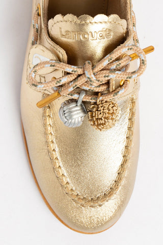 Mocassim Boat Shoe Cyprus Couro Dourado