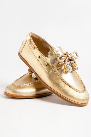 Mocassim Boat Shoe Cyprus Couro Dourado