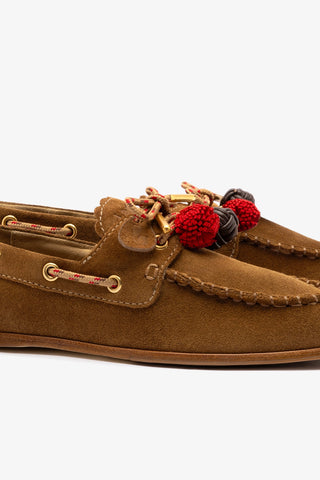 Mocassim Boat Shoe Cyprus Camurça Caramelo