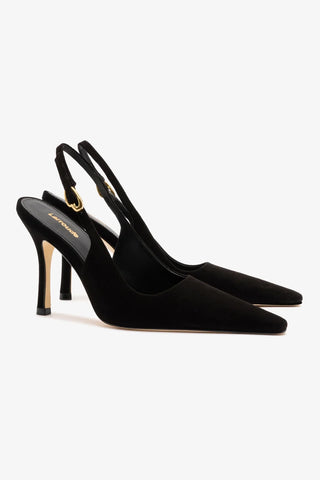 Slingback Carine Camurça Preto