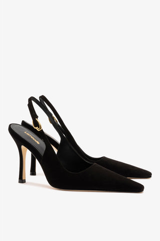 Slingback Carine Camurça Preto