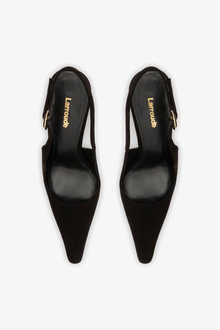Slingback Carine Camurça Preto